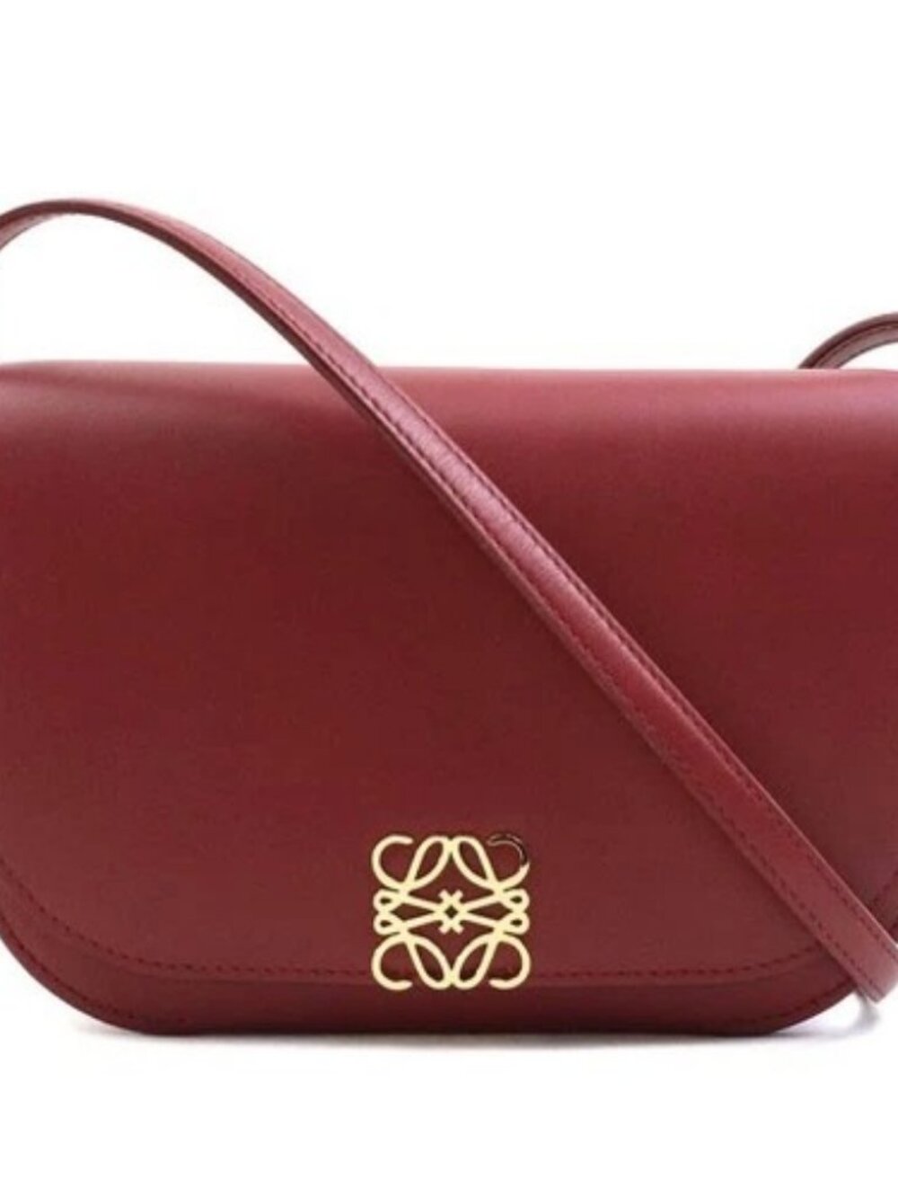 Auth LOEWE Goya Crossbody Shoulder Bag Red Leather/Goldtone - 90199a